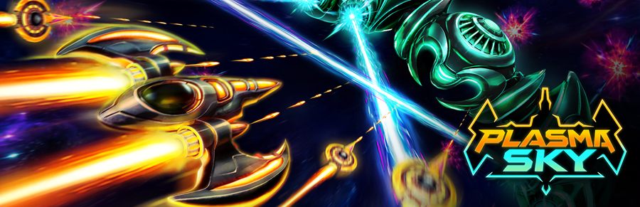 Plasma Sky key art, wide, with logo